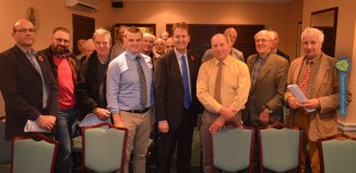 PCC Matthew Ellis with Staffordshire farmers at the NFU AGM.